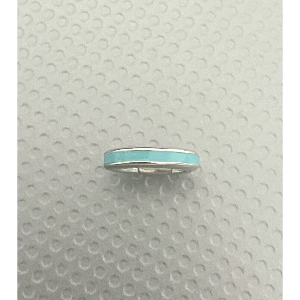 Tiffany & Co Blue Enamel Silver Clasping Jump Ring Extension Pendant Bracelet - Picture 10 of 10